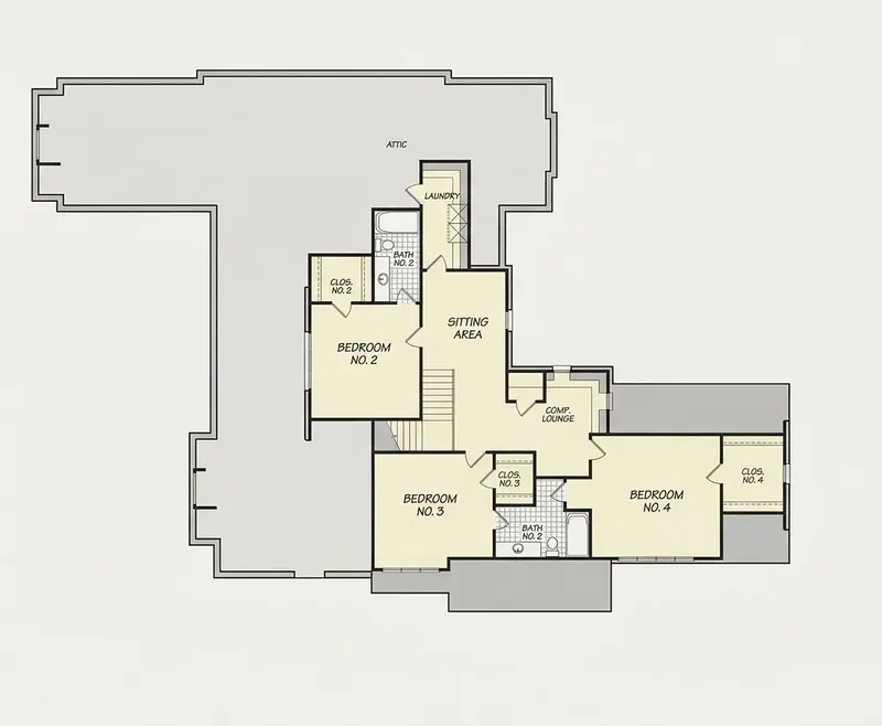 Antras Aukštas 21 – Namo projektas su mansarda 481 m², 4 Miegamieji — 35310R