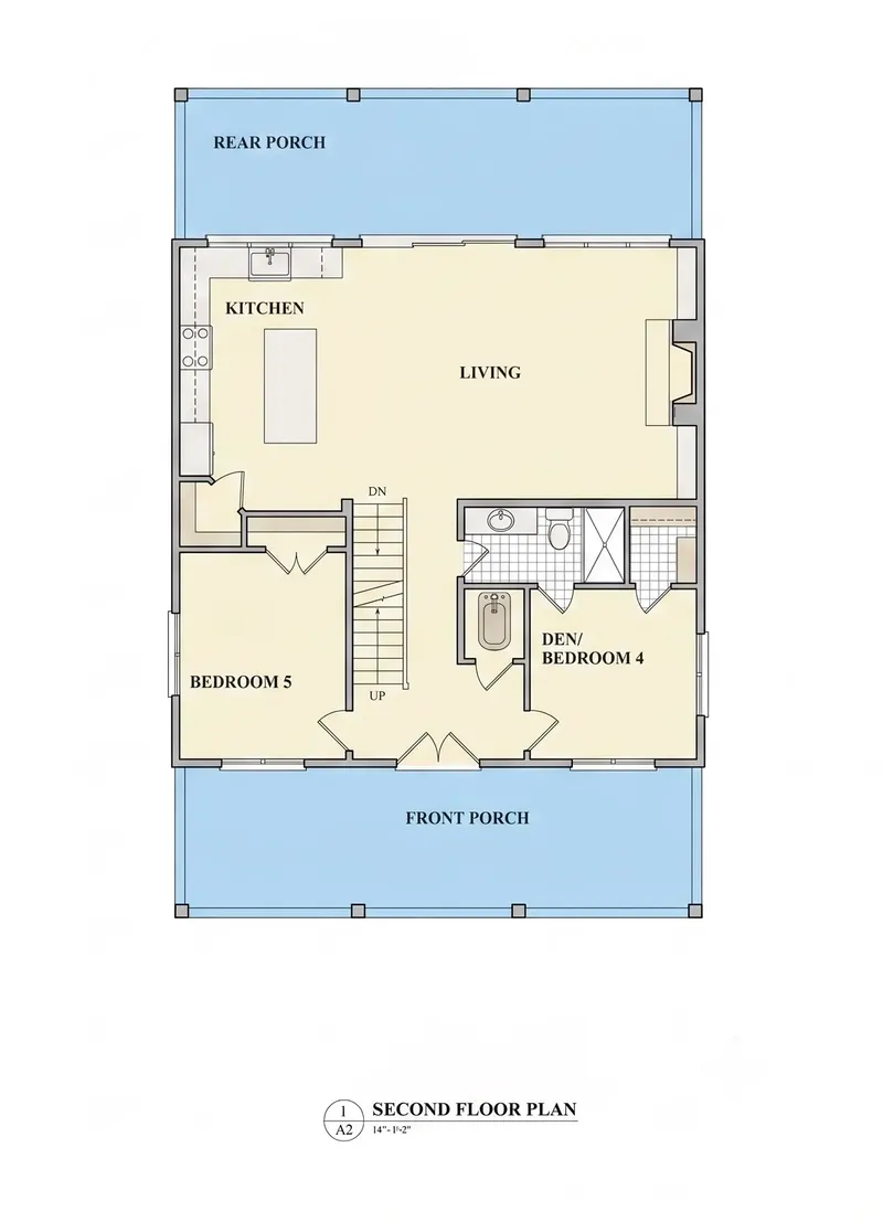 Antras Aukštas 13 – Trijų aukštų namo projektas 294 m², 6 Miegamieji — 24453R