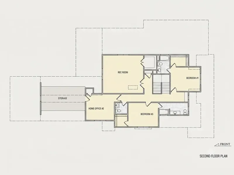Antras Aukštas 12 – Dviejų aukštų namo projektas 375 m², 4 Miegamieji — 79750R