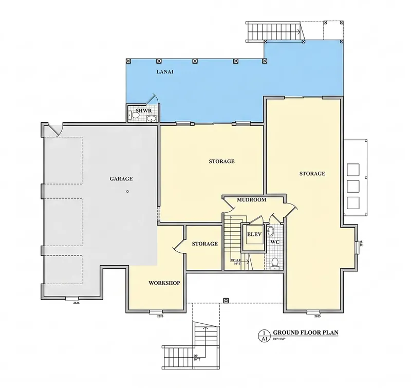 Rūsys 9 – Trijų aukštų namo projektas 377 m², 4 Miegamieji — 89611R