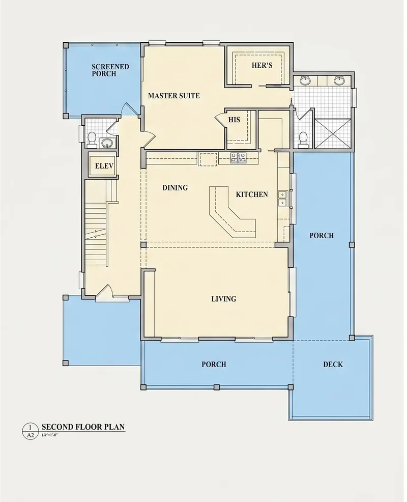 Antras Aukštas 9 – Trijų aukštų namo projektas 379 m², 3 Miegamieji — 85789R