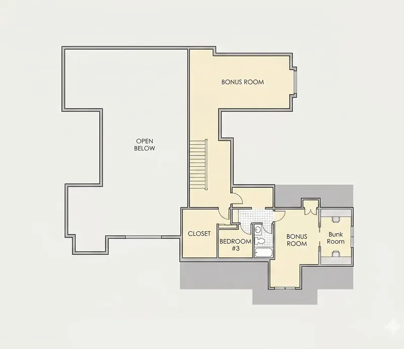 Antras Aukštas 11 – Namo projektas su mansarda 252 m², 2 Miegamieji — 77130R