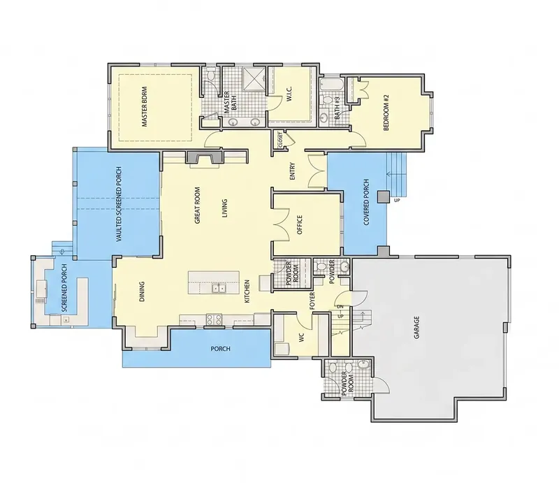 Pirmas Aukštas 10 – Namo projektas su mansarda 252 m², 2 Miegamieji — 77130R