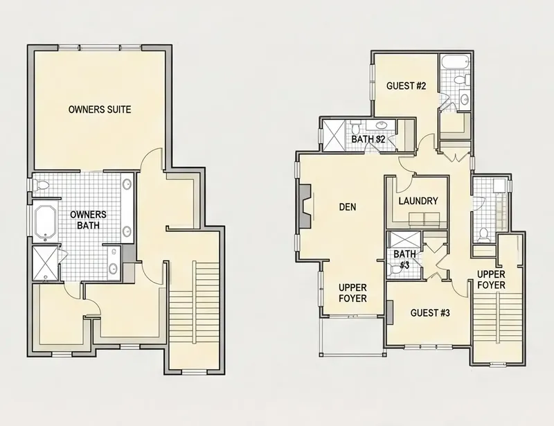 Antras Aukštas 10 – Trijų aukštų namo projektas 282 m², 3 Miegamieji — 55837R