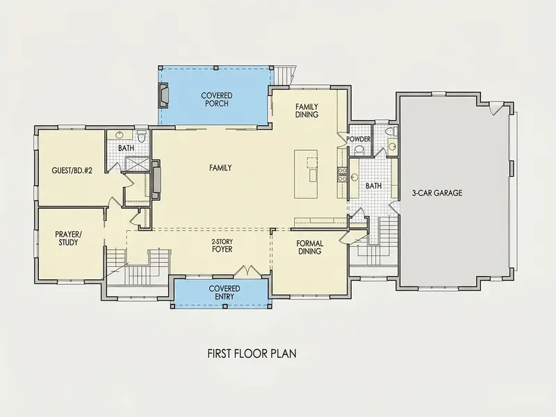 Pirmas Aukštas 9 – Dviejų aukštų namo projektas 632 m², 5 Miegamieji — 85765R