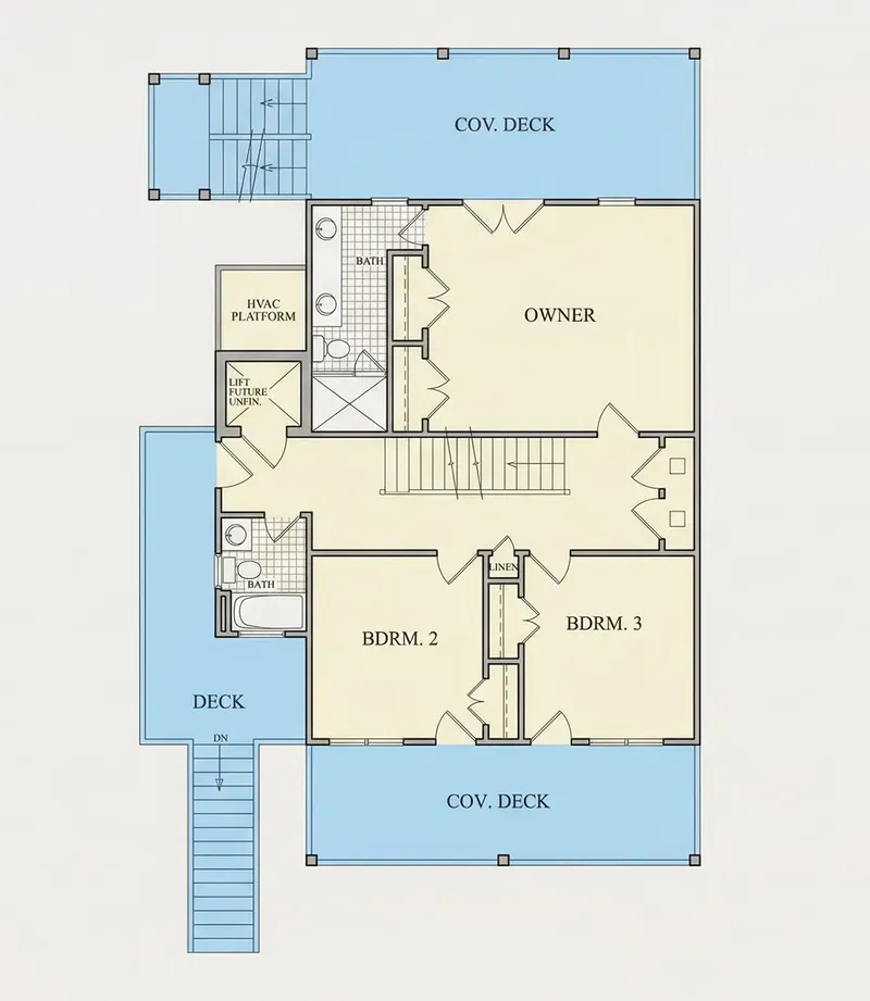 Pirmas Aukštas 10 – Trijų aukštų namo projektas 483 m², 3 Miegamieji — 15834R