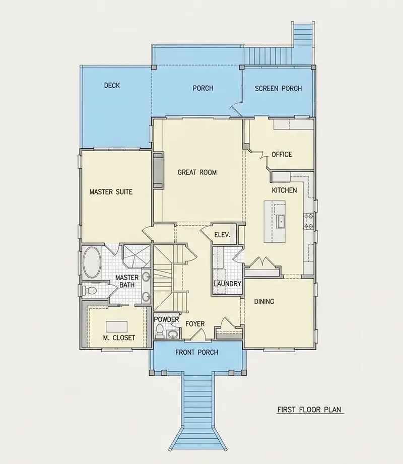 Pirmas Aukštas 25 – Trijų aukštų namo projektas 306 m², 4 Miegamieji — 47749R