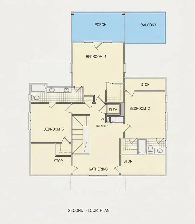 Antras Aukštas 26 – Trijų aukštų namo projektas 306 m², 4 Miegamieji — 47749R