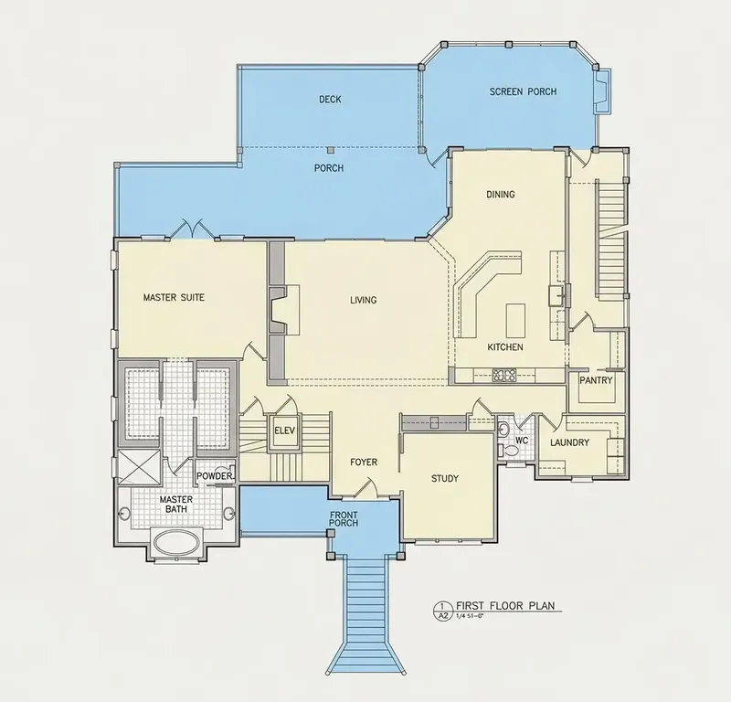 Pirmas Aukštas 9 – Trijų aukštų namo projektas 392 m², 4 Miegamieji — 81508R