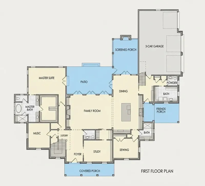 Pirmas Aukštas 20 – Trijų aukštų namo projektas 522 m², 4 Miegamieji — 95085R