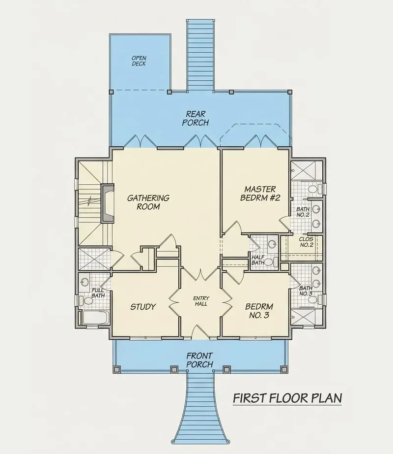 Pirmas Aukštas 9 – Trijų aukštų namo projektas 267 m², 3 Miegamieji — 73259R