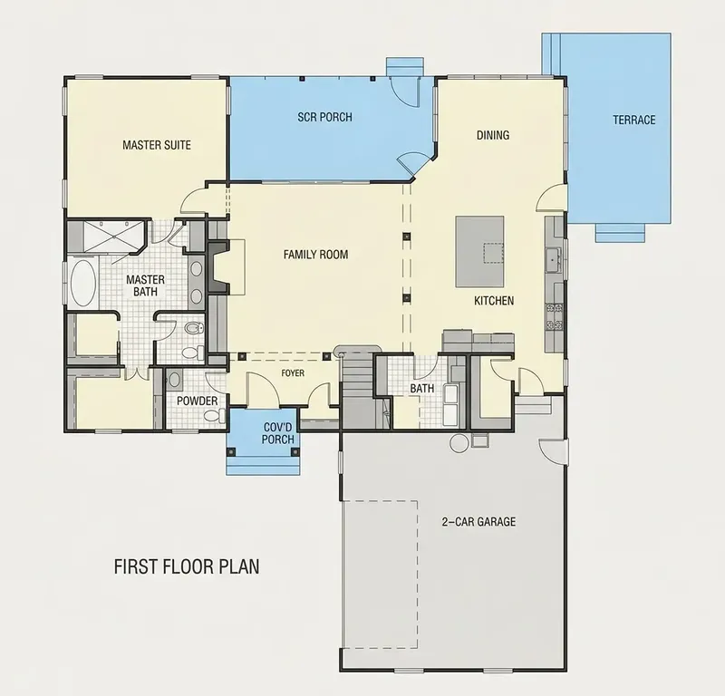Pirmas Aukštas 9 – Namo projektas su mansarda 262 m², 3 Miegamieji — 39612R