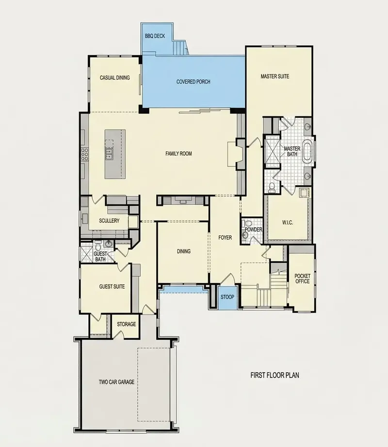 Pirmas Aukštas 22 – Dviejų aukštų namo projektas 479 m², 5 Miegamieji — 63139R