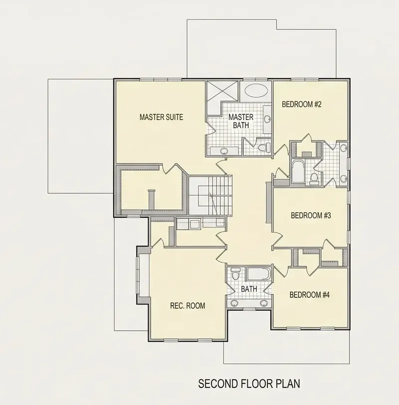 Antras Aukštas 27 – Dviejų aukštų namo projektas 454 m², 5 Miegamieji — 78053R