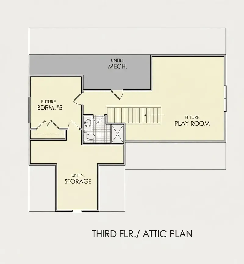 Trečias Aukštas 11 – Trijų aukštų namo projektas 293 m², 5 Miegamieji — 54803R