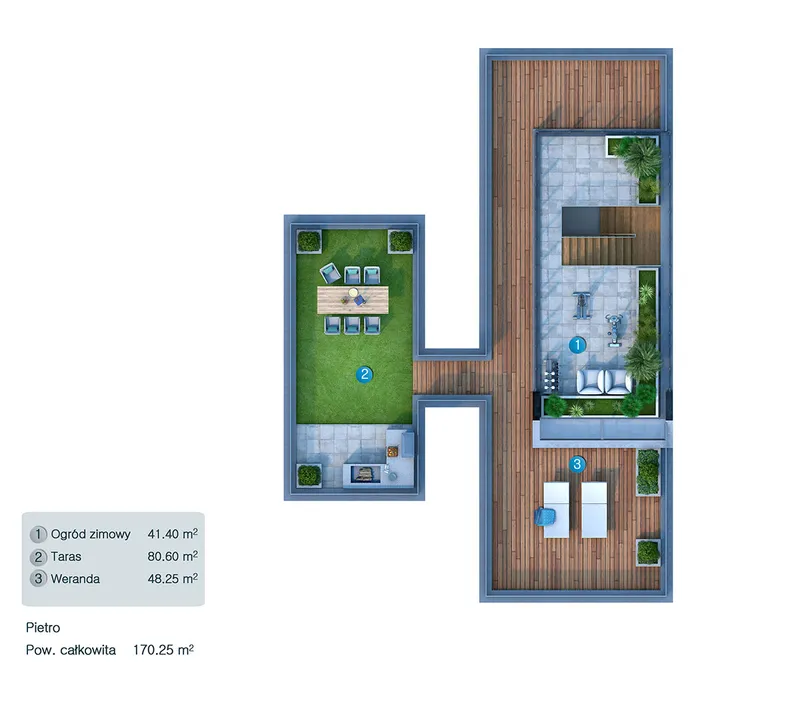 Trečias Aukštas 12 – Trijų aukštų namo projektas 338 m², 4 Miegamieji — 36682C