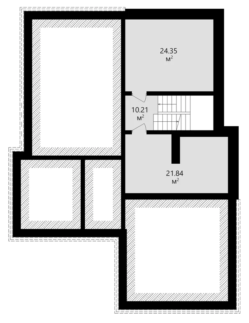 Rūsys 11 – Dviejų aukštų namo projektas 363 m², 5 Miegamieji — 20434C
