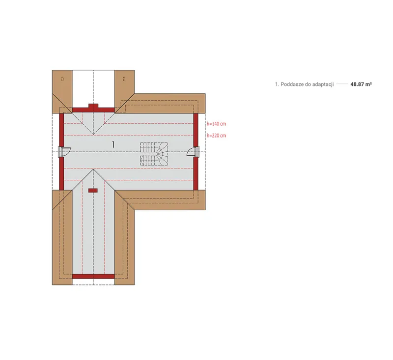 Antras Aukštas 1 – Namo projektas su mansarda 143 m², 3 Miegamieji — 43905R