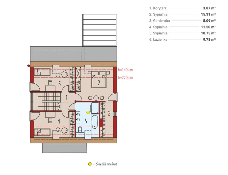 Antras Aukštas 1 – Namo projektas su mansarda 149 m², 3 Miegamieji — 49706R