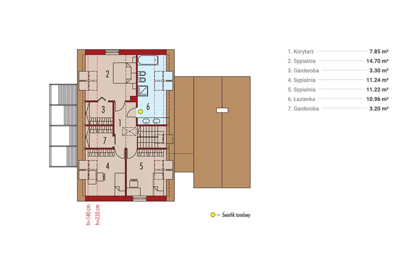 Antras Aukštas 1 – Namo projektas su mansarda 194 m², 3 Miegamieji — 70148R