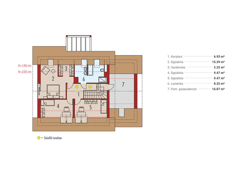 Antras Aukštas 1 – Namo projektas su mansarda 175 m², 3 Miegamieji — 25539R