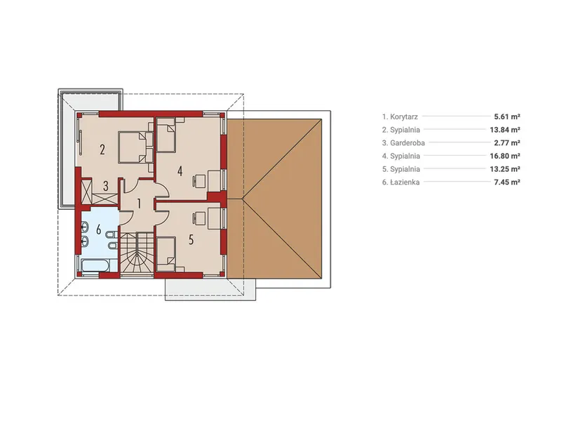 Antras Aukštas 1 – Dviejų aukštų namo projektas 162 m², 3 Miegamieji — 40330R