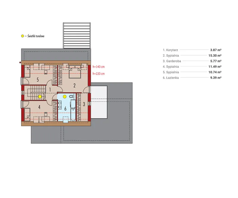 Antras Aukštas 1 – Namo projektas su mansarda 194 m², 3 Miegamieji — 74420R
