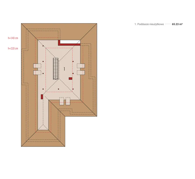 Antras Aukštas 1 – Vieno aukšto namo projektas 170 m², 3 Miegamieji — 22283R