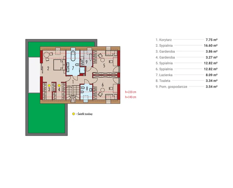 Antras Aukštas 1 – Namo projektas su mansarda 203 m², 3 Miegamieji — 78834R