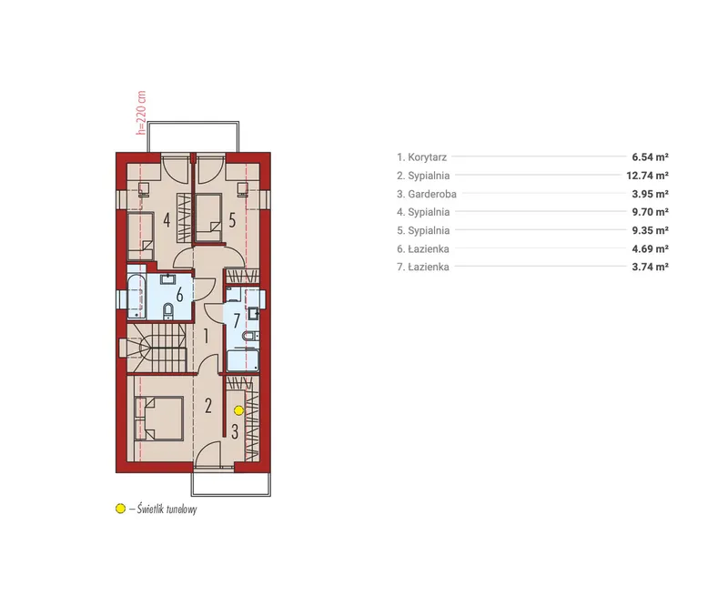Antras Aukštas 1 – Namo projektas su mansarda 111 m², 3 Miegamieji — 27062R