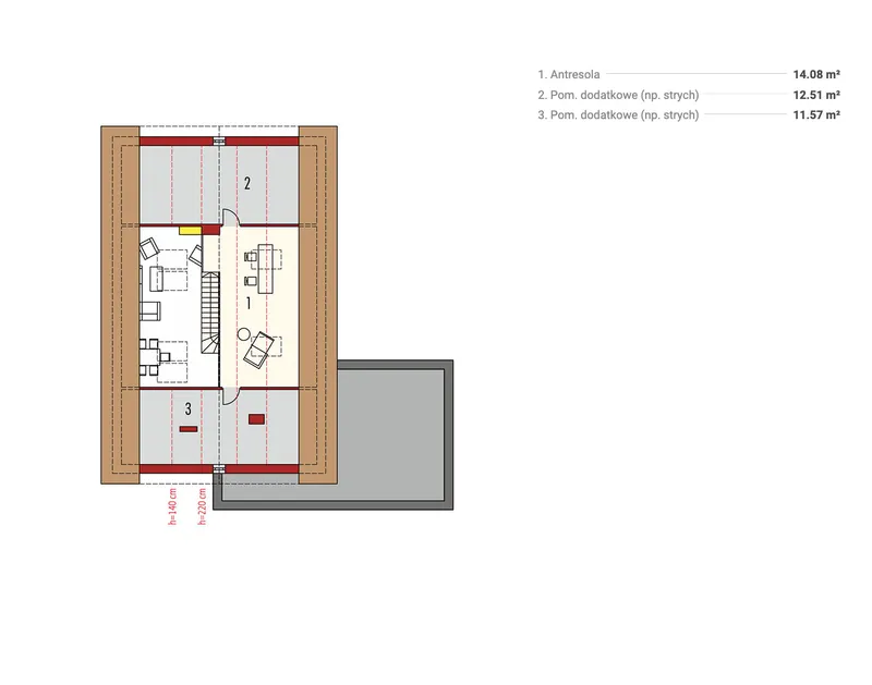 Antras Aukštas 1 – Namo projektas su mansarda 181 m², 3 Miegamieji — 28727R