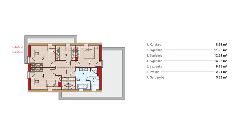Antras Aukštas 1 – Namo projektas su mansarda 178 m², 3 Miegamieji — 66395R