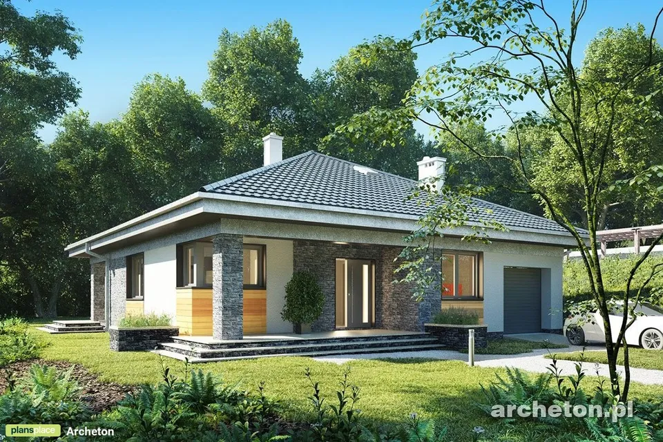 Pagrindiniai vaizdai 1 – Vieno aukšto namo projektas 127 m², 3 Miegamieji — 79533R