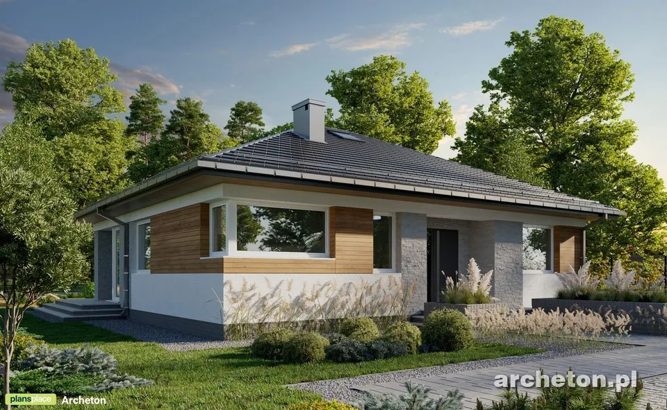 Pagrindiniai vaizdai 1 – Vieno aukšto namo projektas 99 m², 3 Miegamieji — 65680R