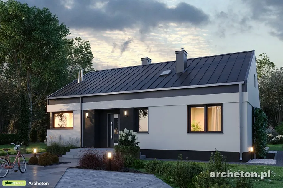 Pagrindiniai vaizdai 1 – Vieno aukšto namo projektas 93 m², 3 Miegamieji — 34775R