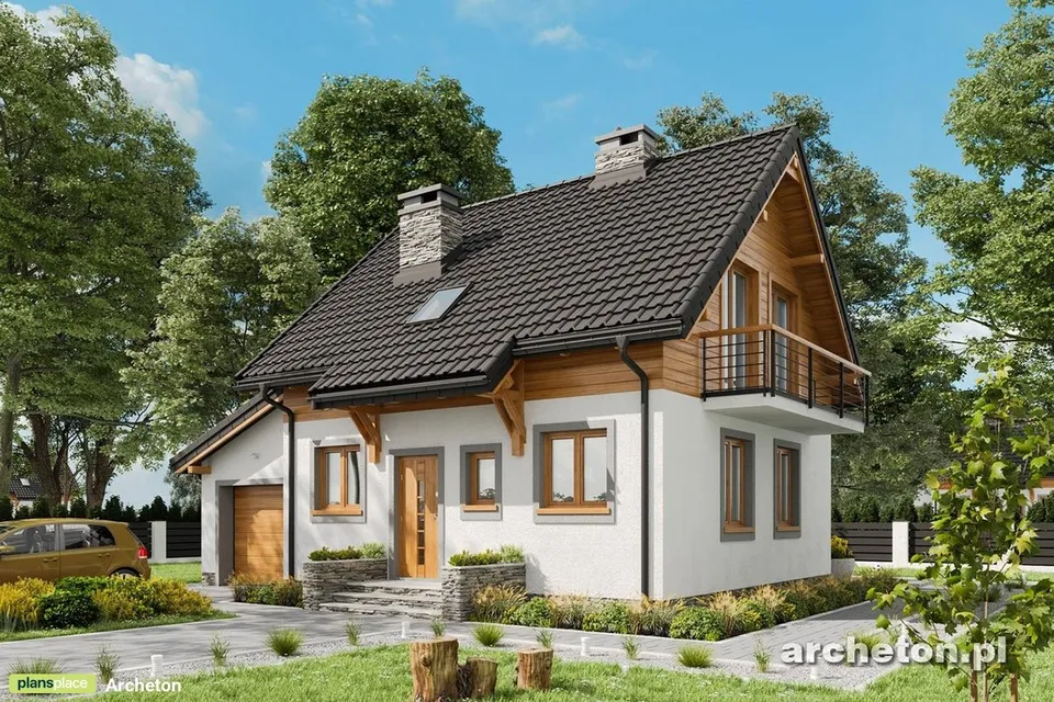 Pagrindiniai vaizdai 1 – Namo projektas su mansarda 112 m², 3 Miegamieji — 95929R