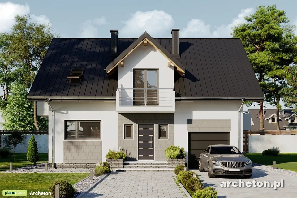 Pagrindiniai vaizdai 1 – Namo projektas su mansarda 152 m², 3 Miegamieji — 49303R