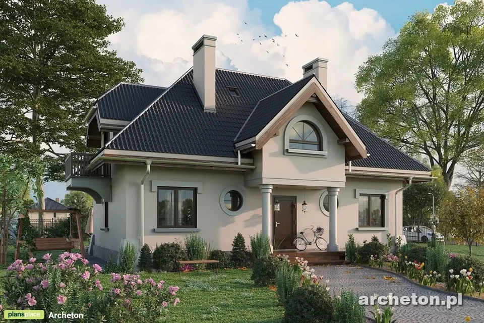 Pagrindiniai vaizdai 1 – Namo projektas su mansarda 215 m², 4 Miegamieji — 77819R