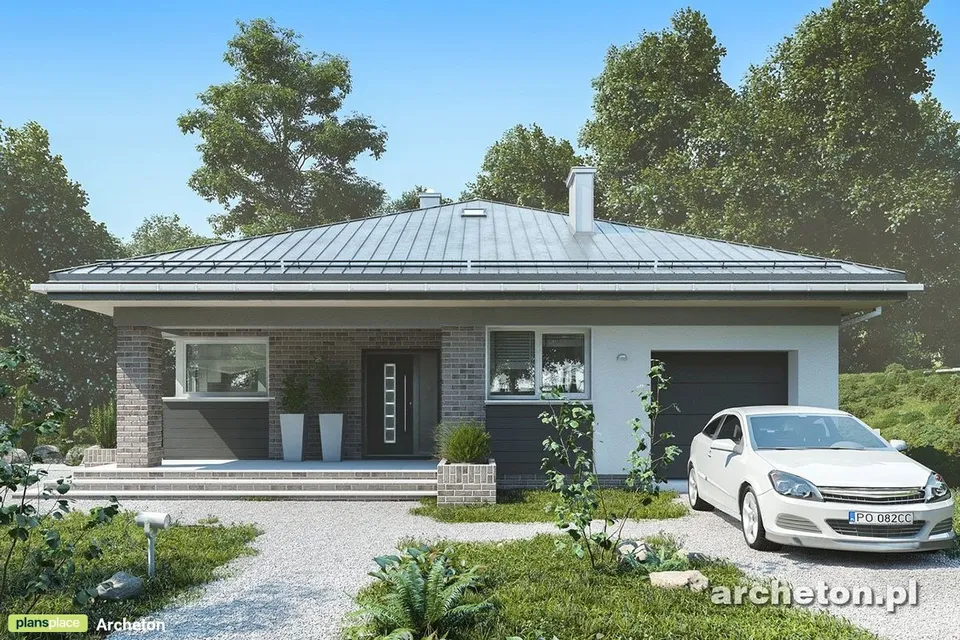 Pagrindiniai vaizdai 1 – Vieno aukšto namo projektas 116 m², 3 Miegamieji — 48957R