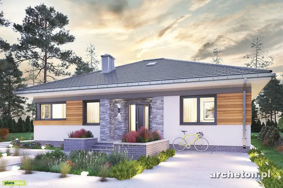 Pagrindiniai vaizdai 1 – Vieno aukšto namo projektas 109 m², 3 Miegamieji — 58163R