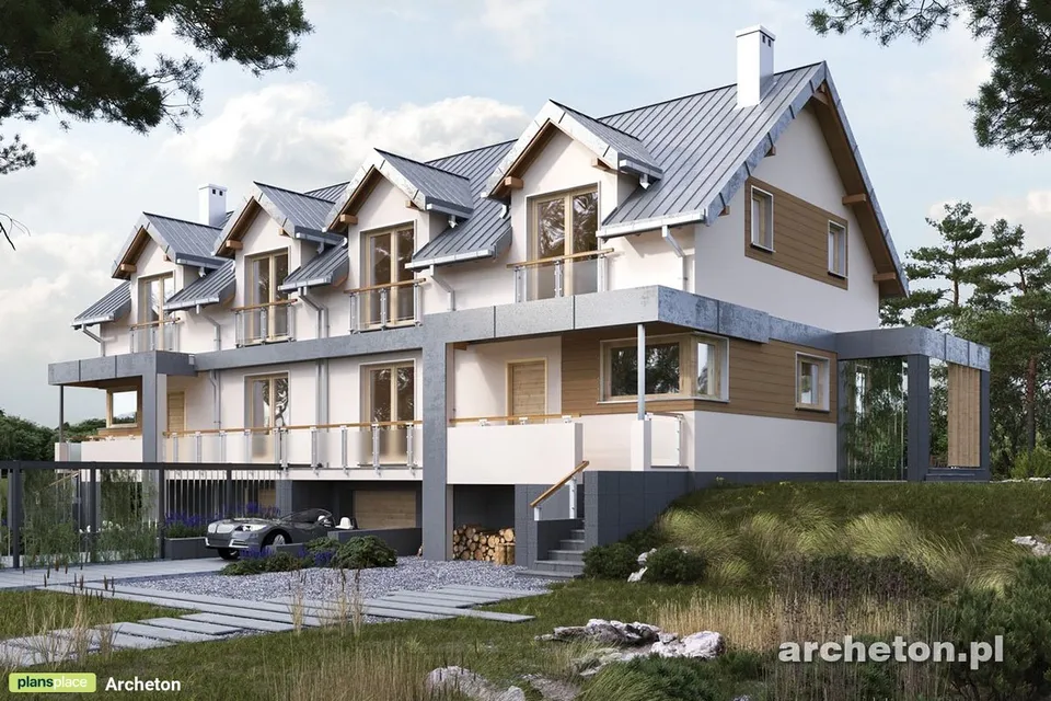 Pagrindiniai vaizdai 1 – Namo projektas su mansarda 210 m², 5 Miegamieji — 79678R
