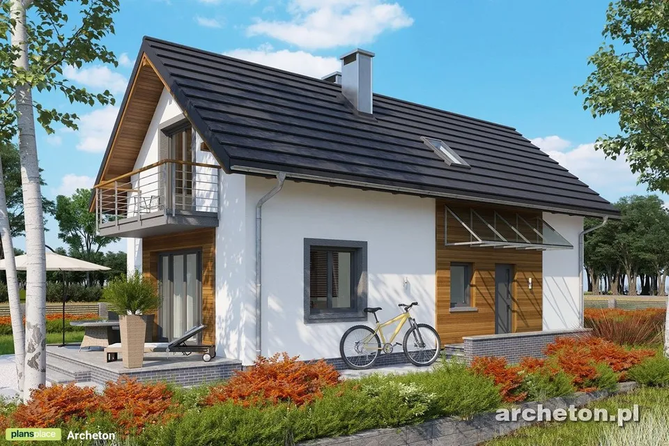 Pagrindiniai vaizdai 1 – Namo projektas su mansarda 129 m², 4 Miegamieji — 74308R