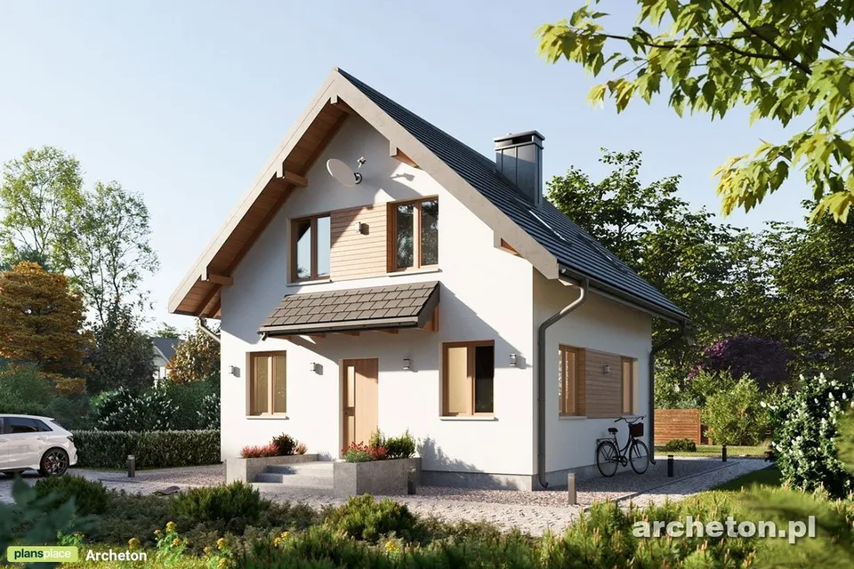 Pagrindiniai vaizdai 1 – Namo projektas su mansarda 89 m², 3 Miegamieji — 19823R
