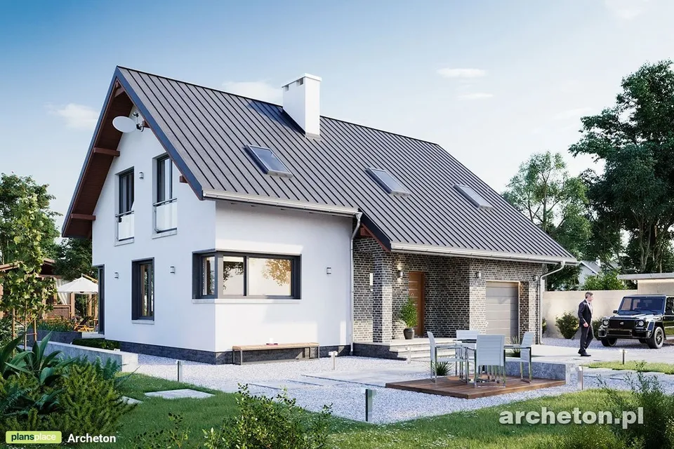 Pagrindiniai vaizdai 1 – Namo projektas su mansarda 178 m², 4 Miegamieji — 60858R