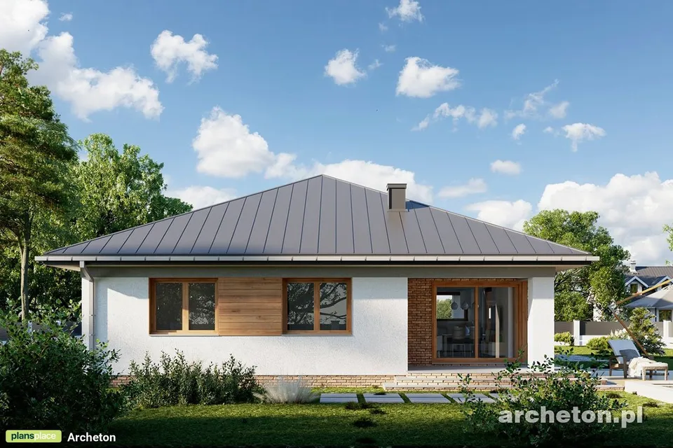 Pagrindiniai vaizdai 1 – Vieno aukšto namo projektas 124 m², 4 Miegamieji — 93585R