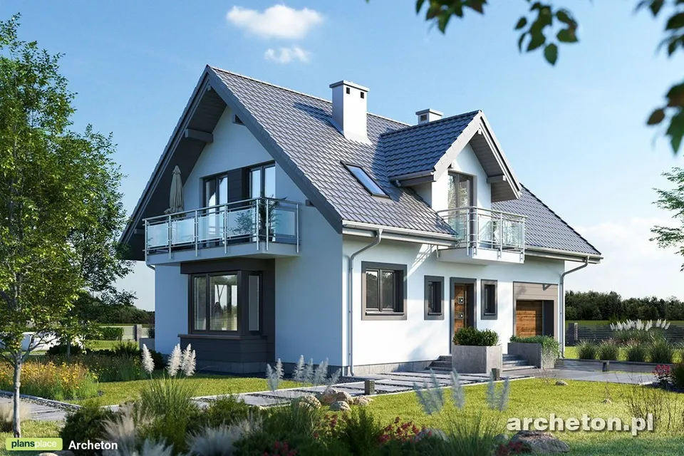Pagrindiniai vaizdai 1 – Namo projektas su mansarda 160 m², 3 Miegamieji — 67603R