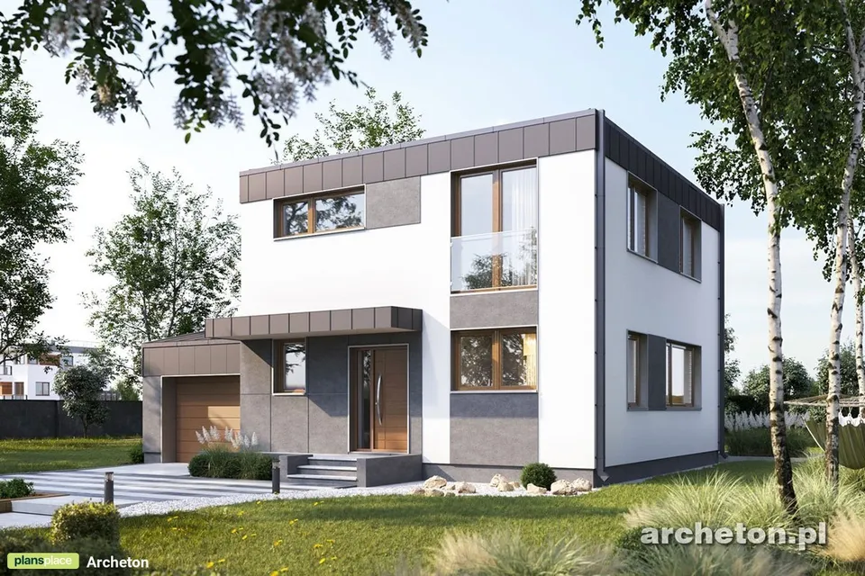 Pagrindiniai vaizdai 1 – Dviejų aukštų namo projektas 129 m², 3 Miegamieji — 46967R