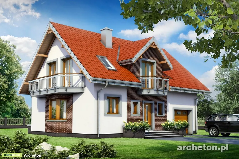 Pagrindiniai vaizdai 1 – Namo projektas su mansarda 157 m², 3 Miegamieji — 14556R