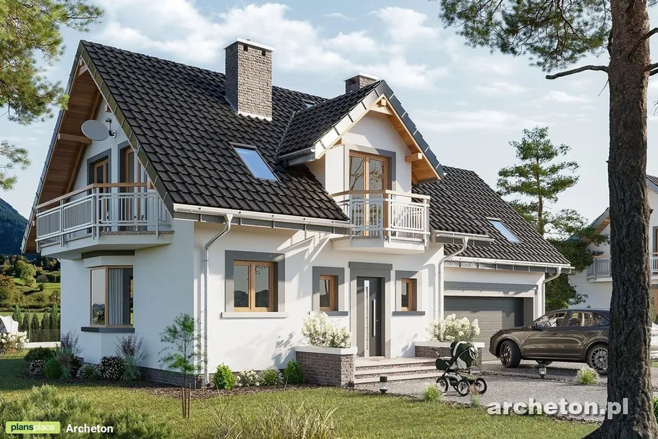 Pagrindiniai vaizdai 1 – Namo projektas su mansarda 185 m², 4 Miegamieji — 42987R