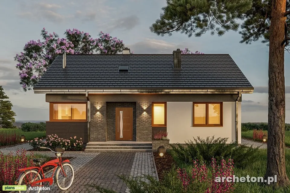 Pagrindiniai vaizdai 1 – Vieno aukšto namo projektas 84 m², 3 Miegamieji — 28997R